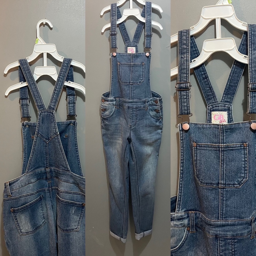Gianni Bini GB Girls Denim Overalls Size L